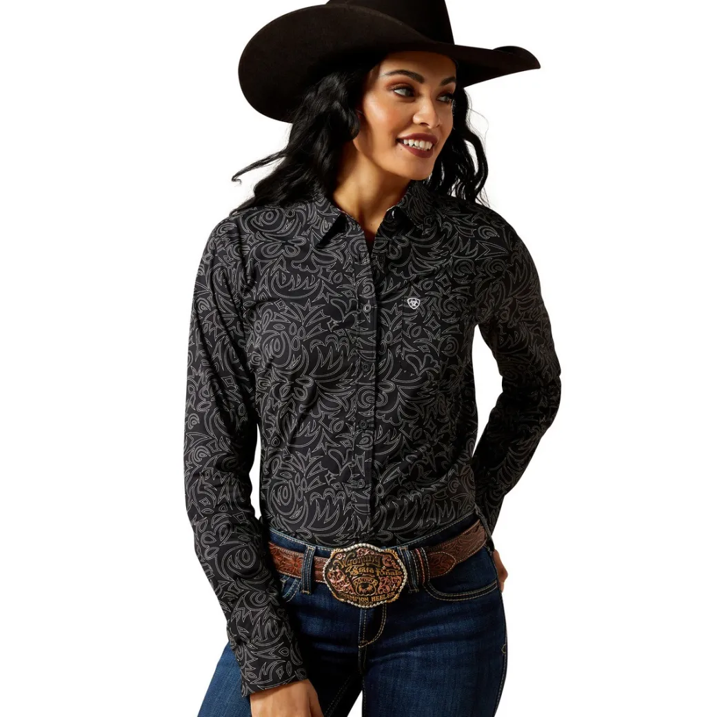 Ariat Kirby Stretch Black Boot Stitch Shirt