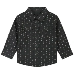 Baby Wrangler Black Print LS Snap Shirt
