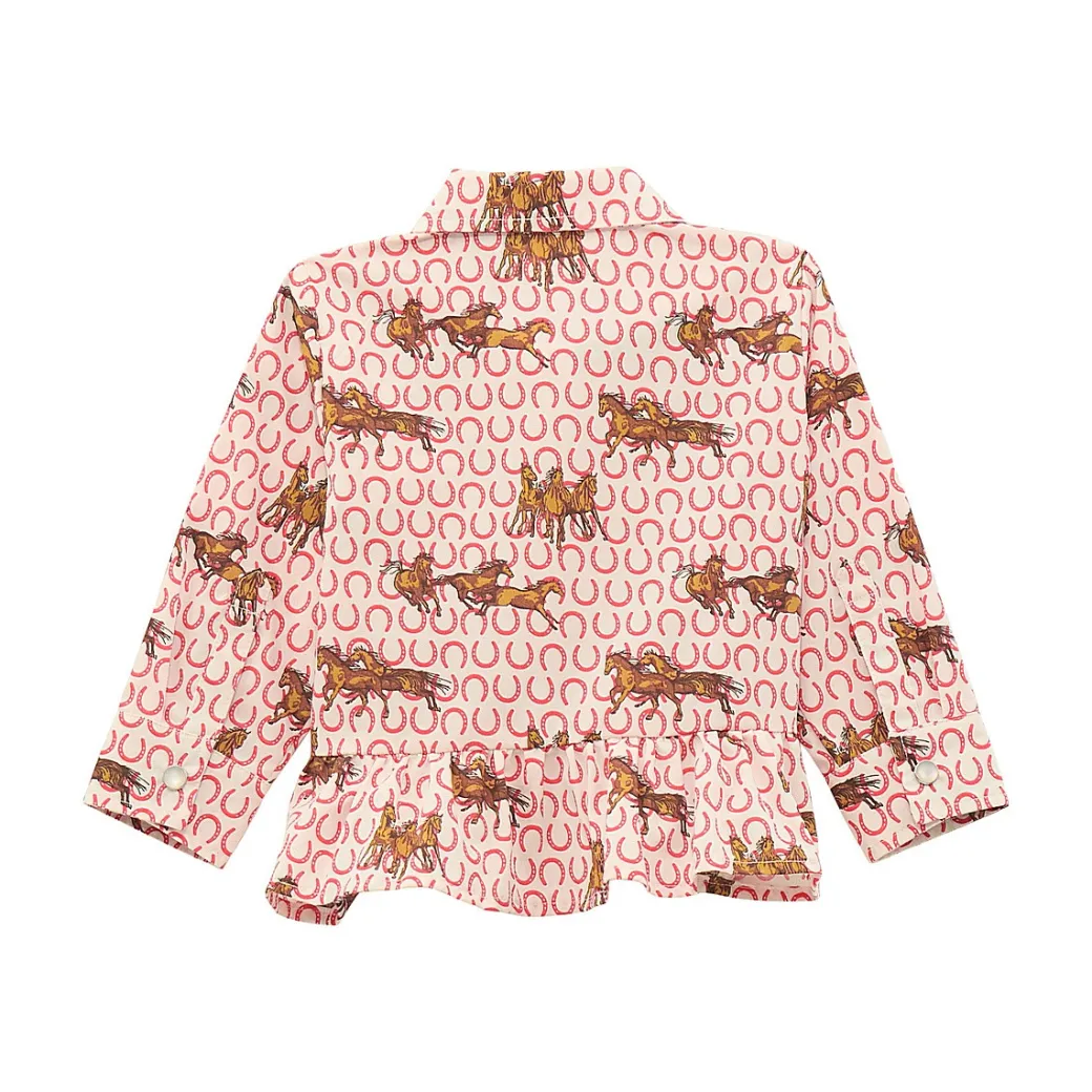 Baby Wrangler Pink Print Snap Top