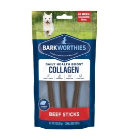 Barkworthies 6" Collagen Beef Sticks 3-Pack
