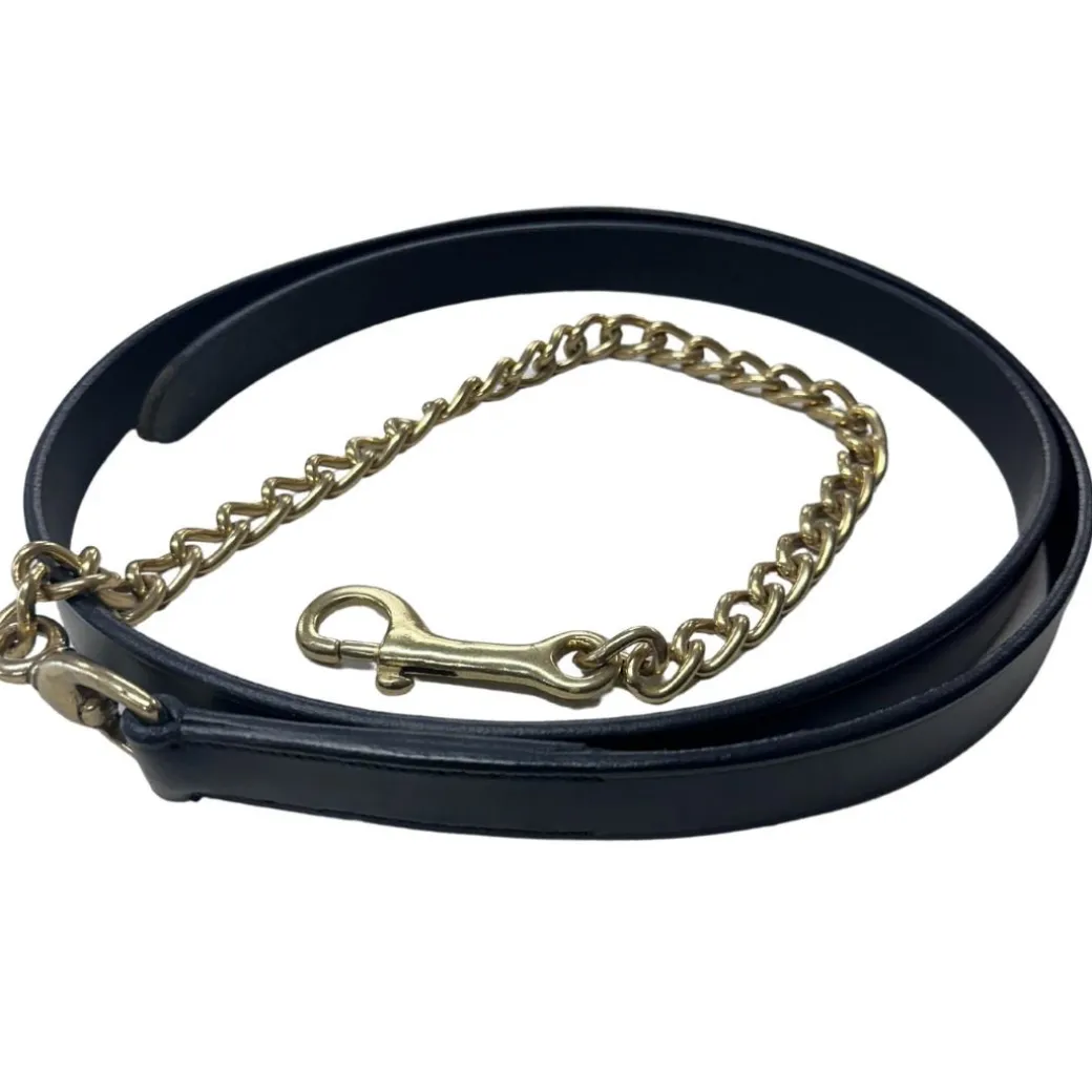 Bobby's English Tack Leather Lead with Chain