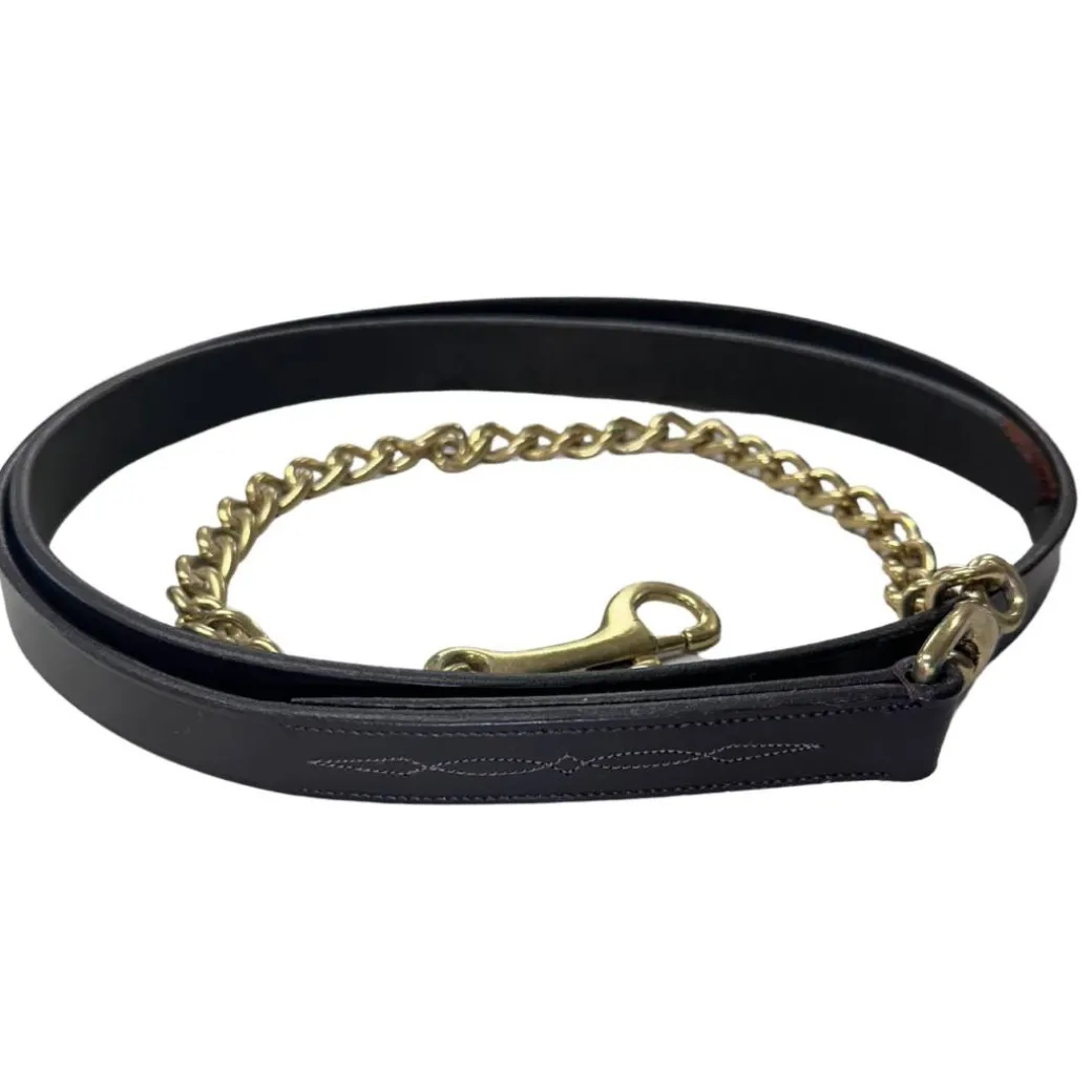 Bobby's English Tack Leather Lead with Chain