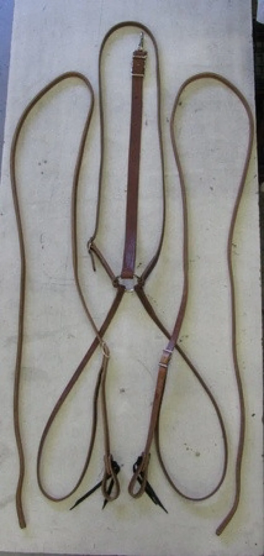 Buckaroo Leather German Martingale with Split Reins - Adjustable Conway Buckles