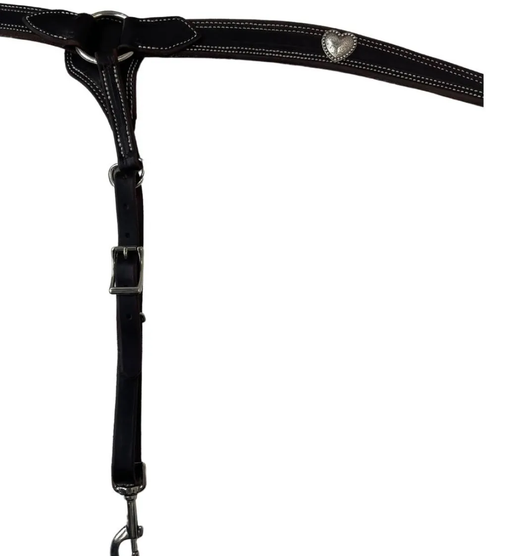Buckaroo Leather Heart Concho Breast Collar