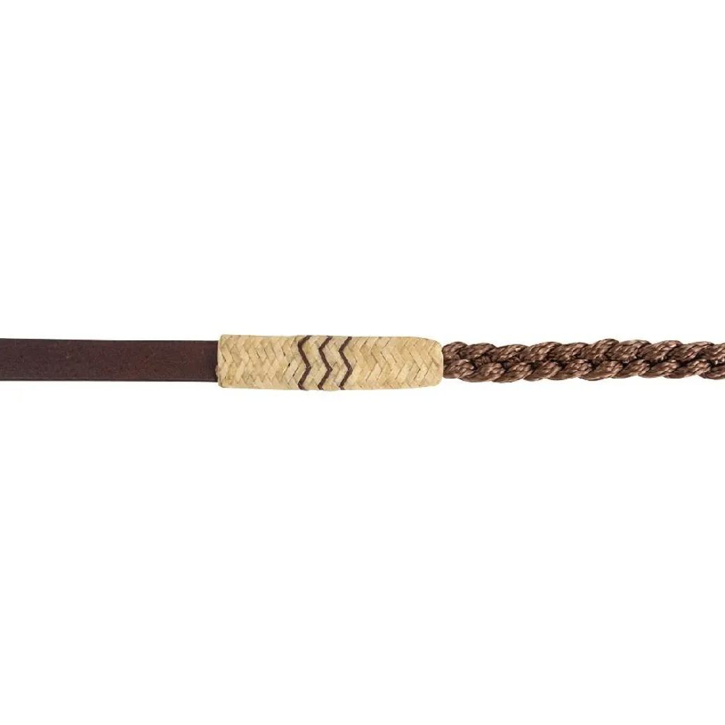 Cashel Flat Braid Roping Rein Rawhide Buttons