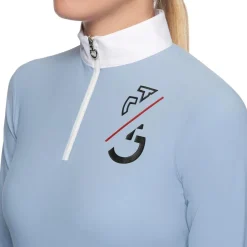 Cavalleria Toscana Girls Team Zip Long Sleeve Polo