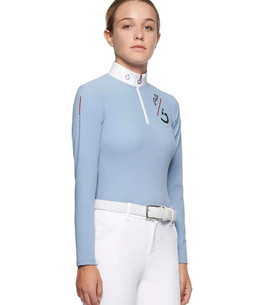 Cavalleria Toscana Girls Team Zip Long Sleeve Polo
