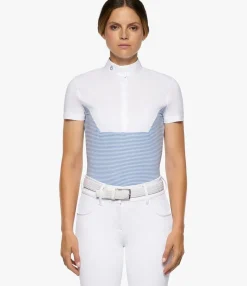 Cavalleria Toscana Seersucker Poplin Bib Shirt Short Sleeve