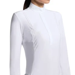 Cavalleria Toscana White Perforated LS Show Shirt