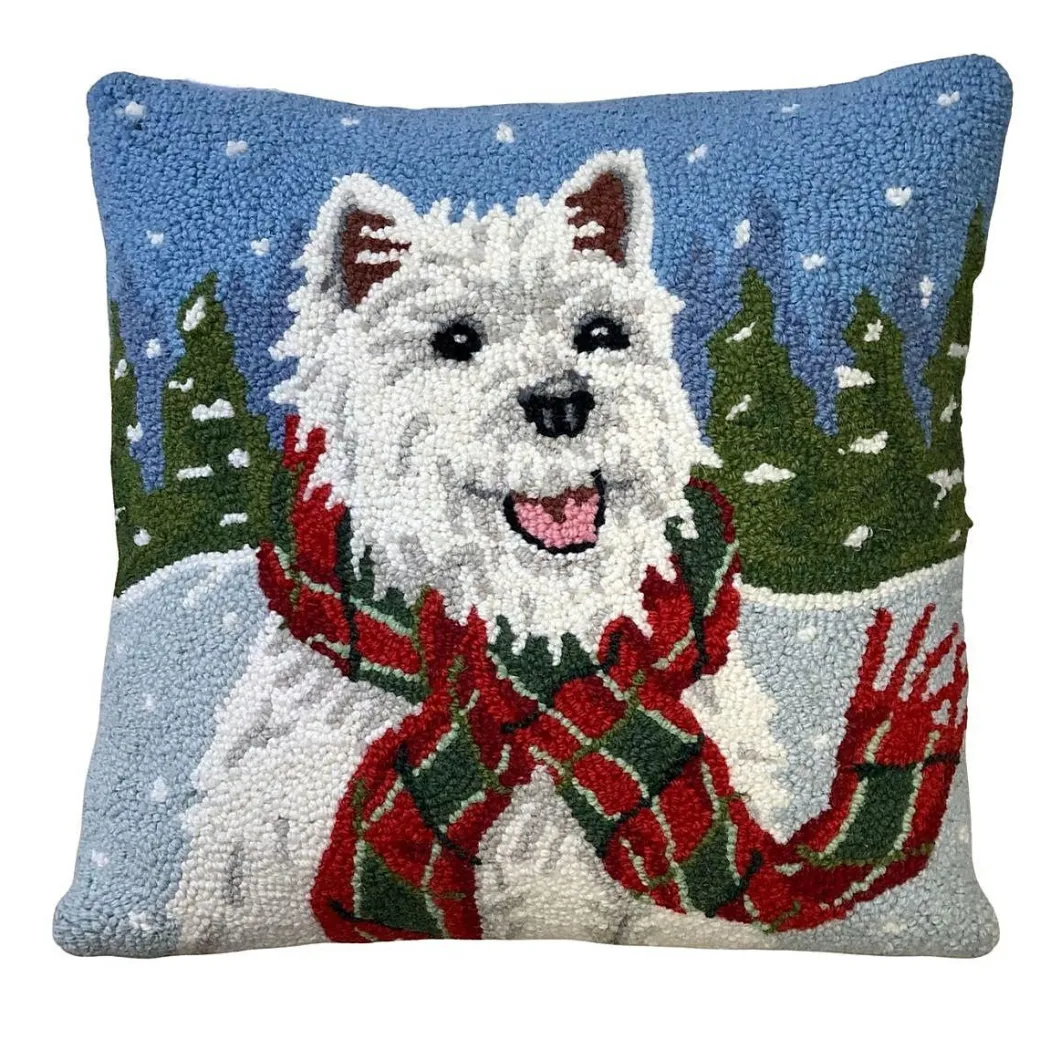 Christmas Dog Pillows 16" Square