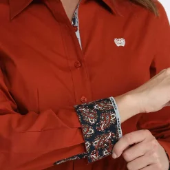 Cinch Stretch Autumn Red LS Shirt