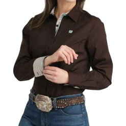 Cinch Stretch Java Brown LS Shirt