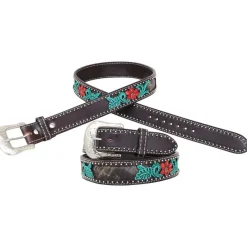 Circle Y Cactus Flower Filigree Belt