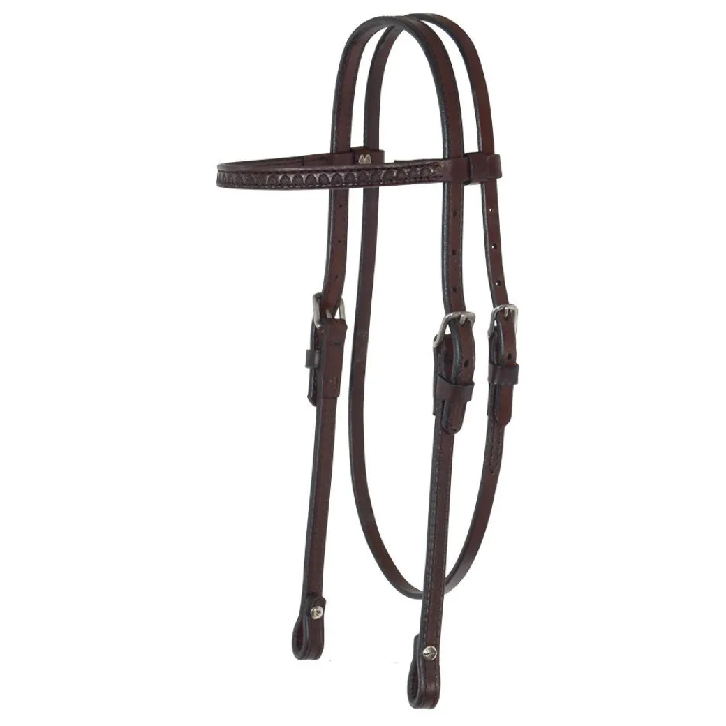 Circle Y Headstall with Shell Tooling