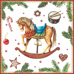 Classic Rocking Horse Holiday Paper Napkins