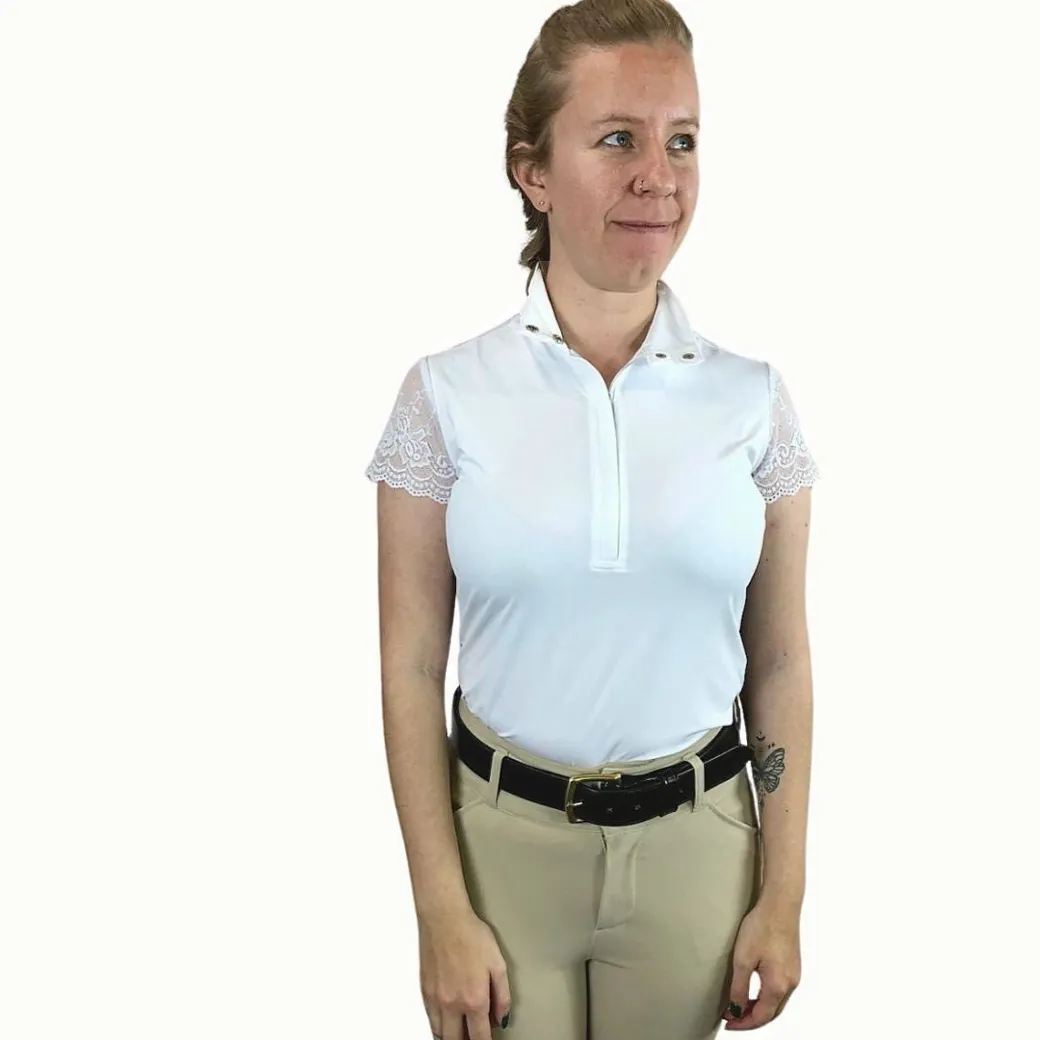 70 Degrees Lace Sleeve SS Show Shirt