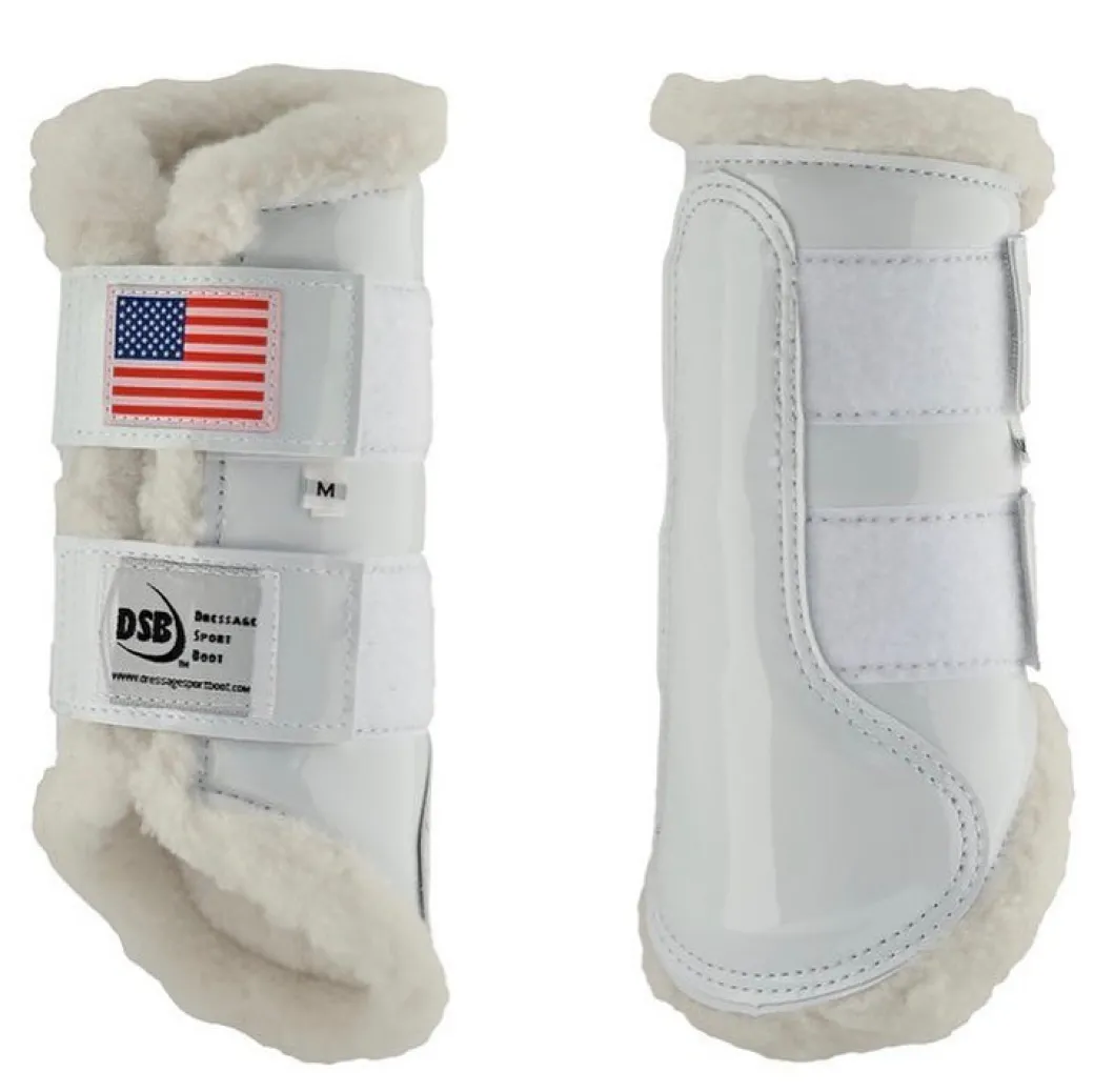 DSB Glossy White USA Flag Boots