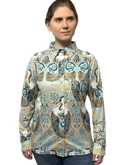 Espoir Mermaid Horses Loose Fit Button Shirt