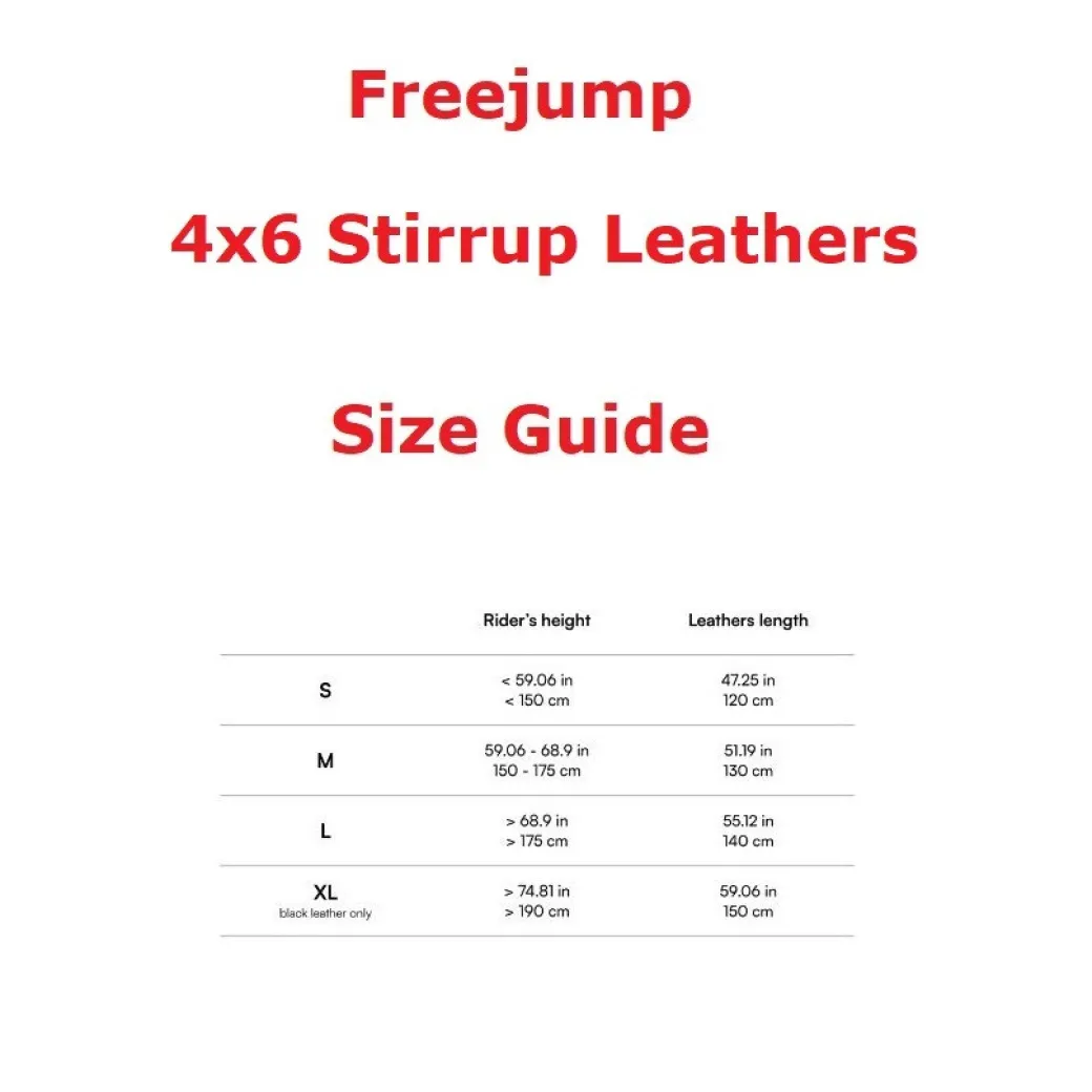 Freejump 4x6 Stirrup Leathers 28mm