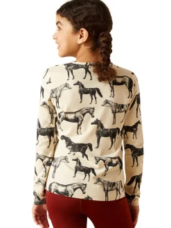 Girls Ariat Sepia Equine T-Shirt Long Sleeve