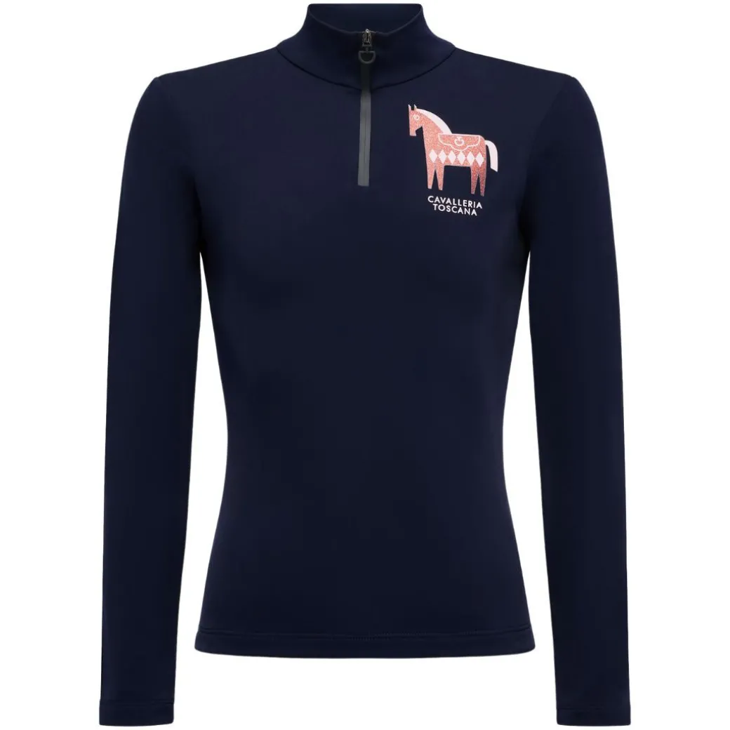 Girls Cavalleria Toscana Fleece Glitter Polo