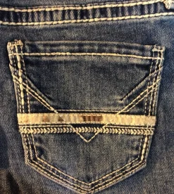 Girls Rock & Roll Cowhide Trim Bootcut Jeans