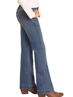 Girls Rock & Roll Denim Boot Stitch Stretch Jeans