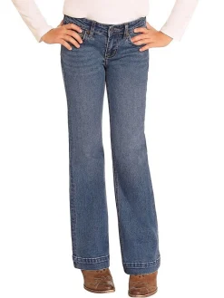 Girls Rock & Roll Denim Boot Stitch Stretch Jeans