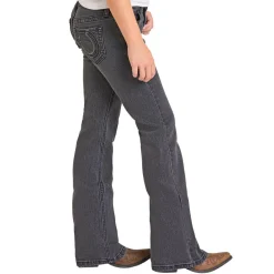 Girls' Rock & Roll Denim Horseshoe Black Jeans