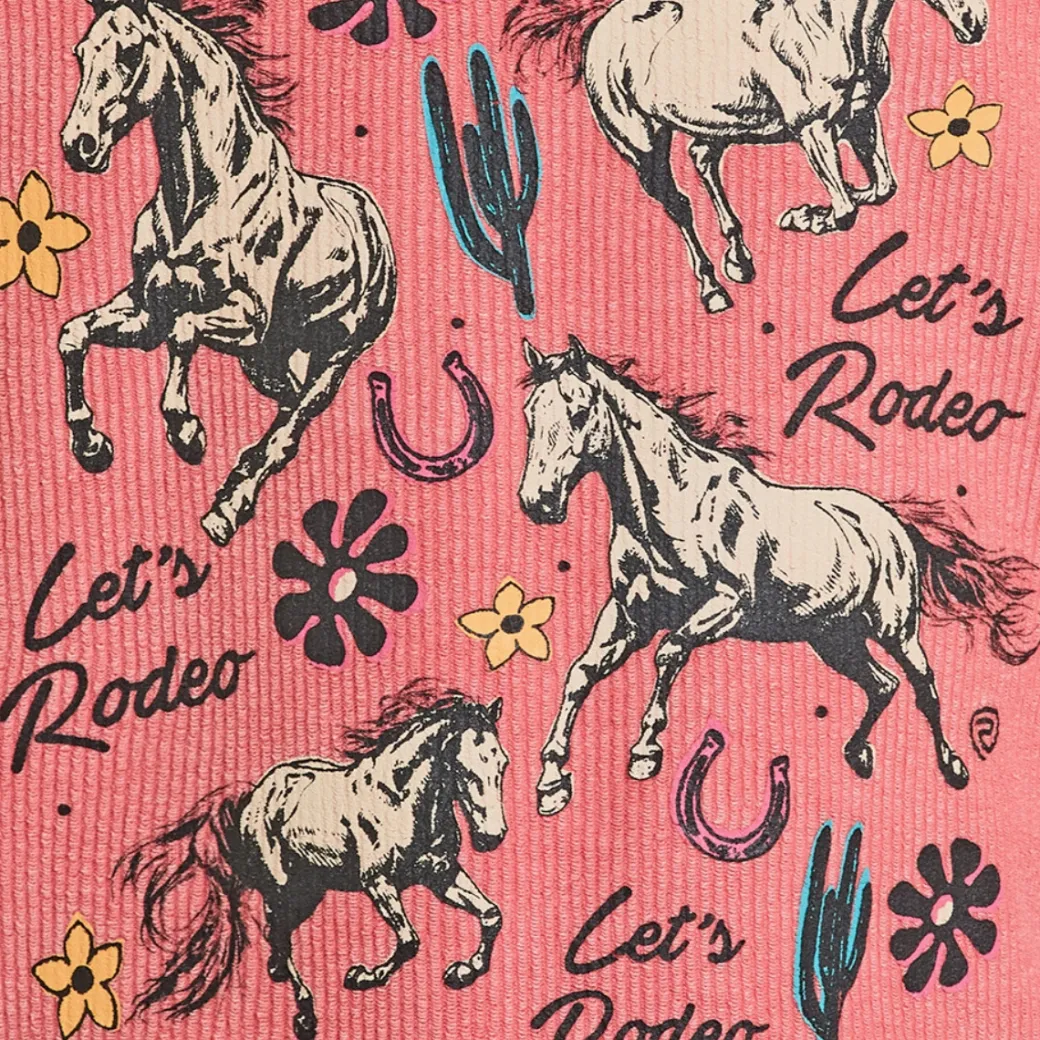 Girls Rock & Roll Denim Let's Rodeo Pullover
