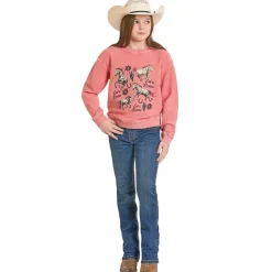 Girls Rock & Roll Denim Let's Rodeo Pullover