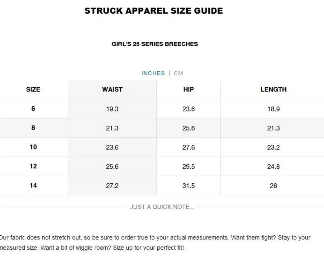 Girls Struck 25 Series Breeches