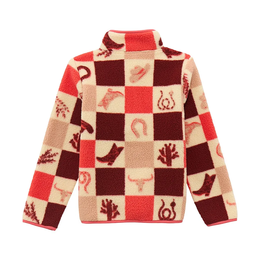 Girls' Wrangler Western Fleece 1/2 Snap Pullover