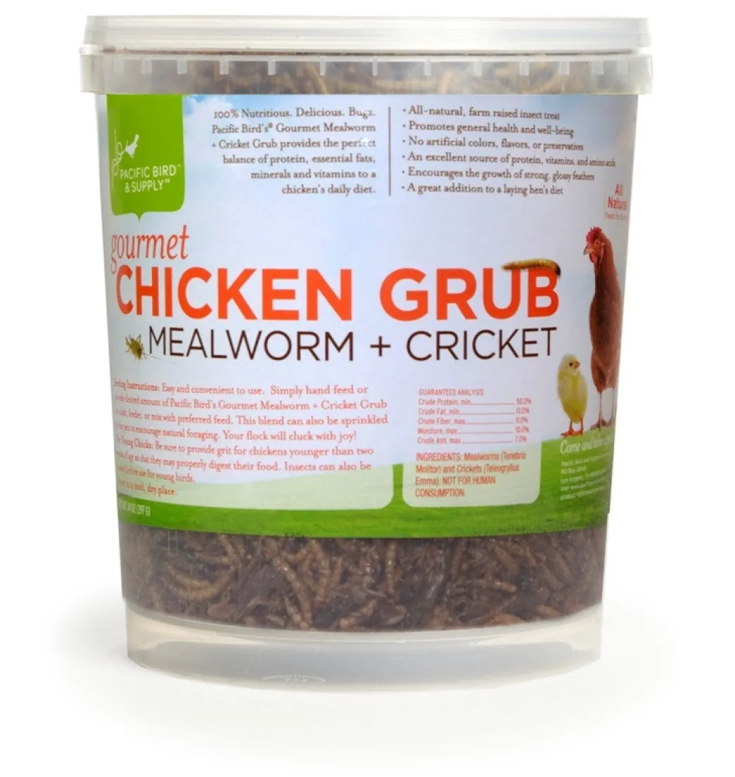 Gourmet Chicken Grub Mealworm & Cricket Treats 14 oz