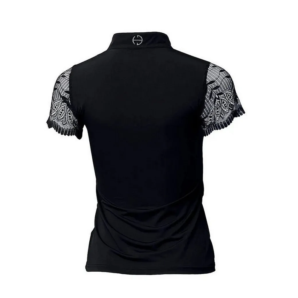 Halter Ego Charlie Lace Cap Sleeve Shirt