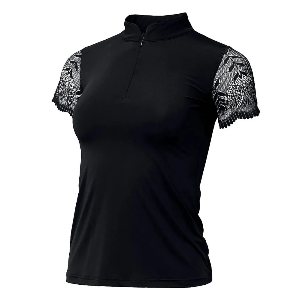 Halter Ego Charlie Lace Cap Sleeve Shirt