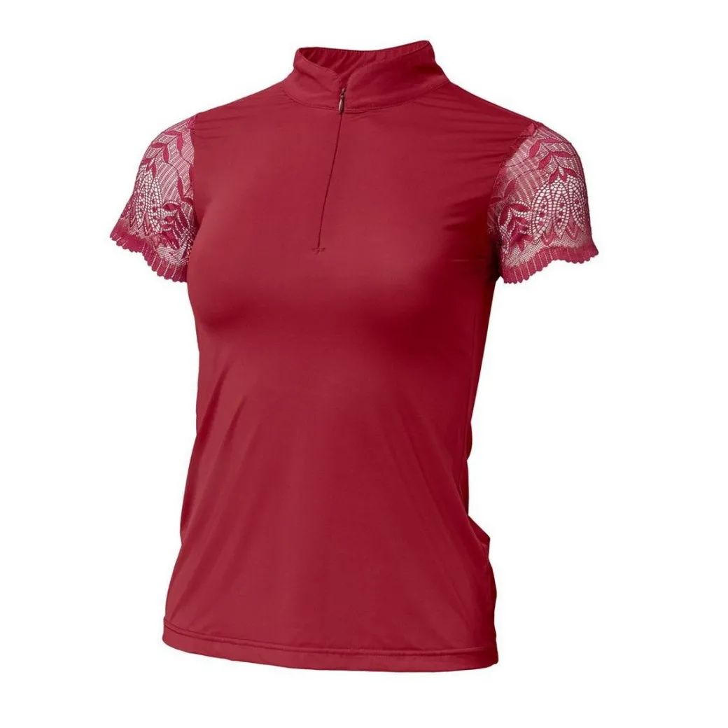 Halter Ego Charlie Lace Cap Sleeve Shirt