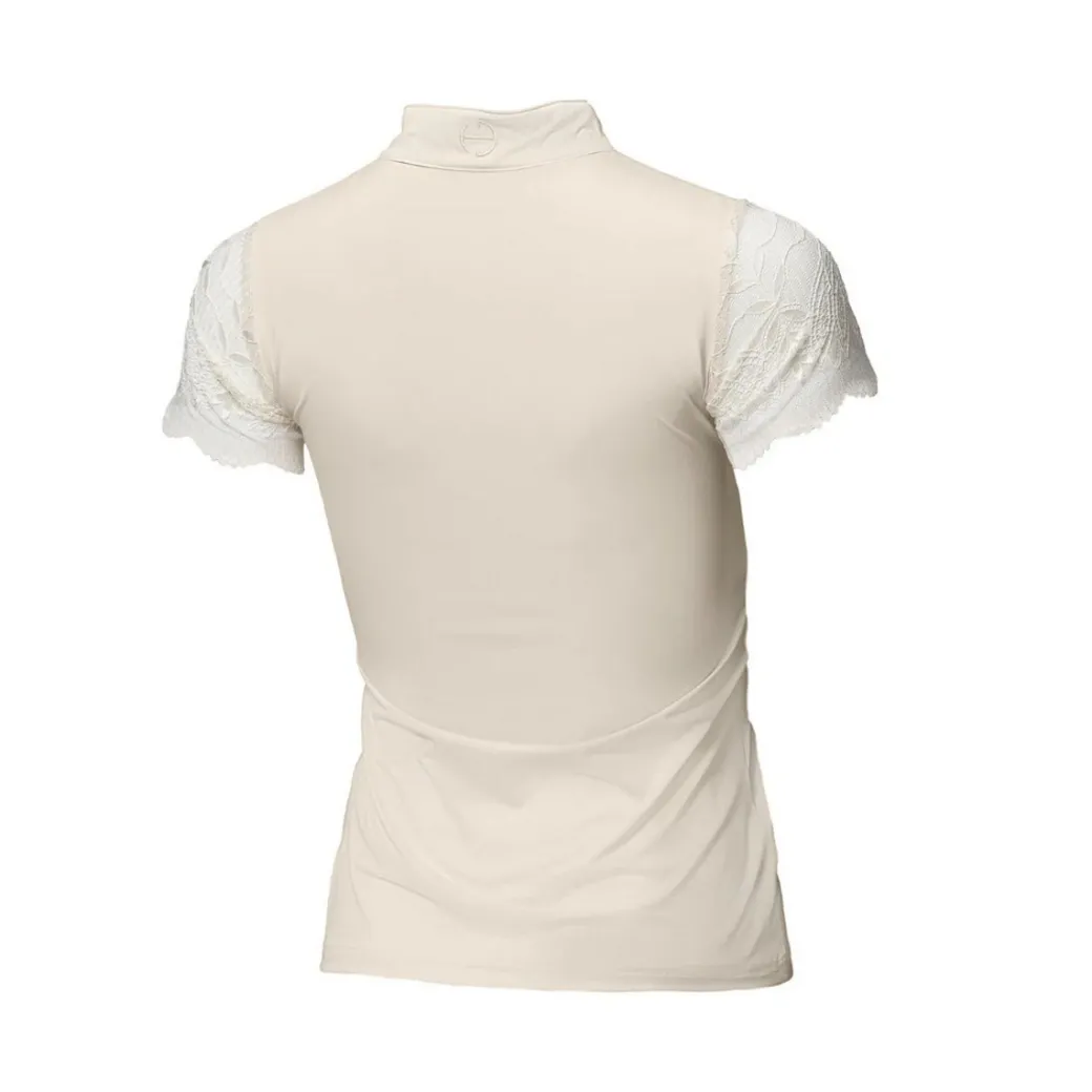 Halter Ego Charlie Lace Cap Sleeve Shirt