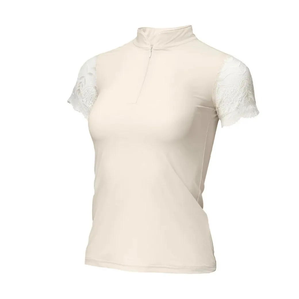 Halter Ego Charlie Lace Cap Sleeve Shirt