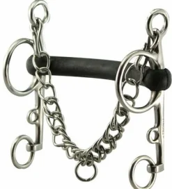 Hard Rubber Mullen Mouth Pelham - 6" cheeks