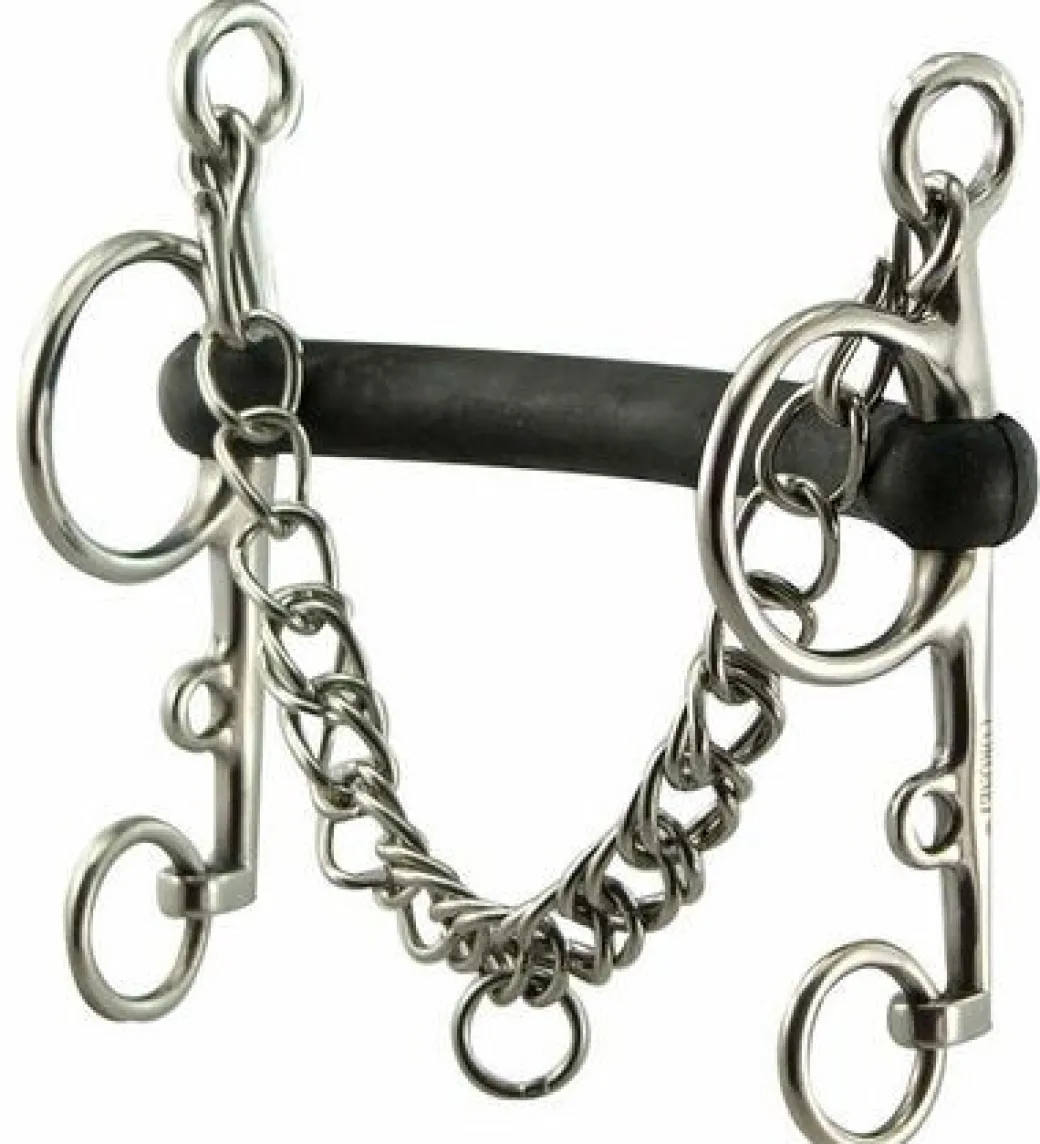 Hard Rubber Mullen Mouth Pelham - 6" cheeks