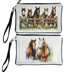 Horses Wristlet with Detachable Handle
