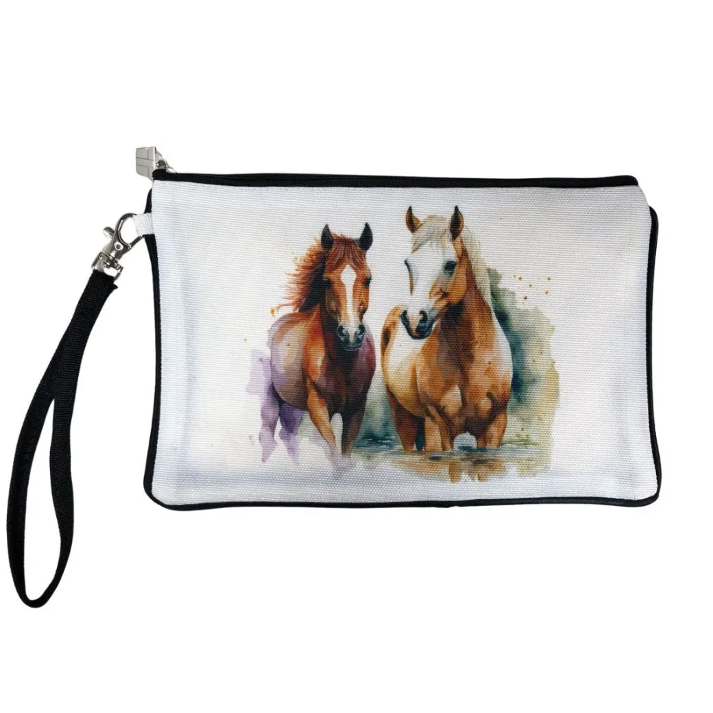 Horses Wristlet with Detachable Handle