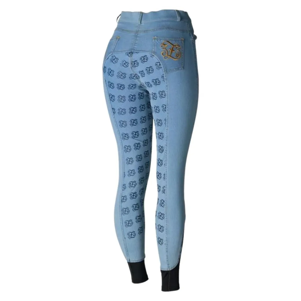 Horze Jessie Denim Full Grip Breeches
