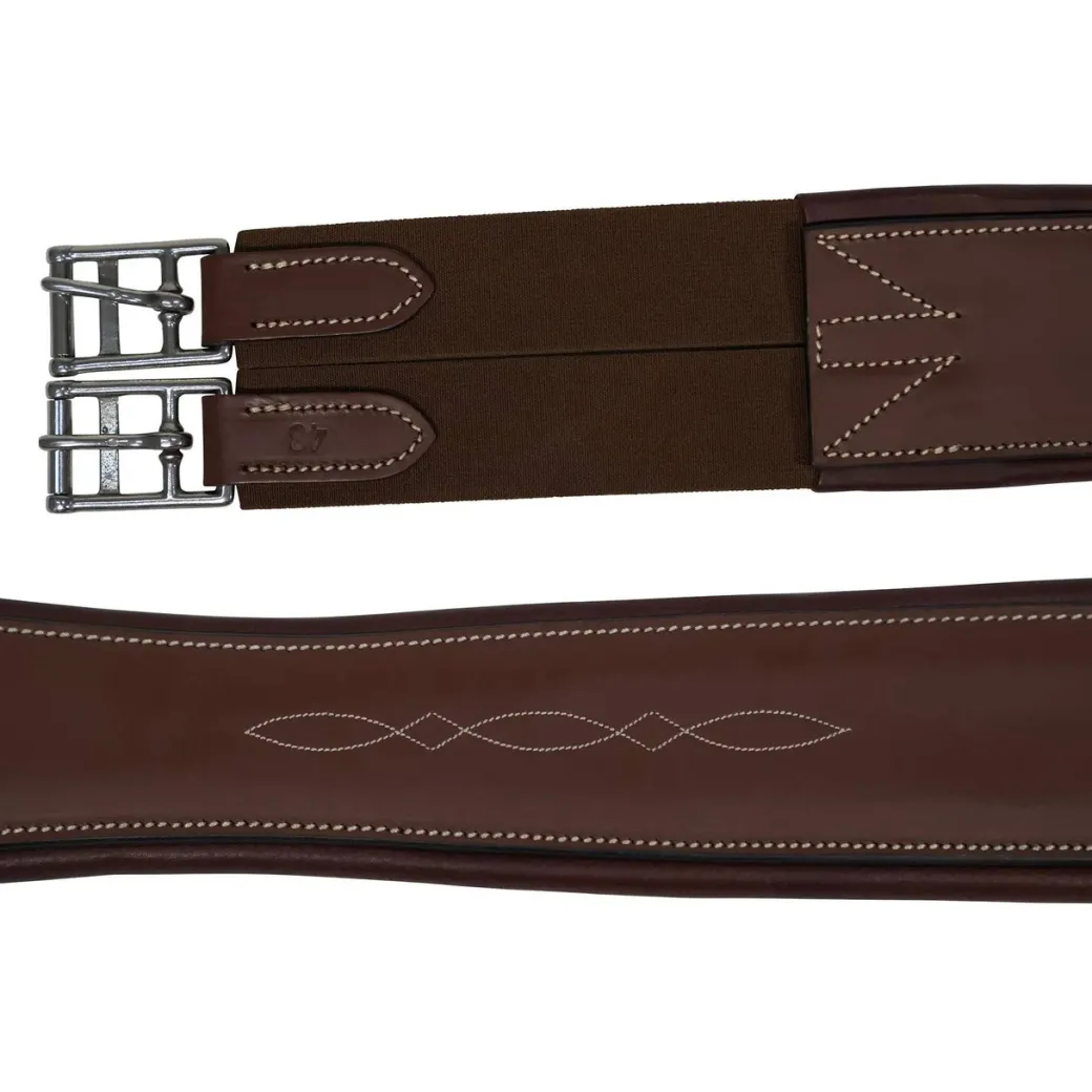 Huntley Fancy Stitch Padded Leather Girth
