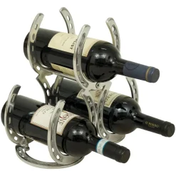 Huntley Horseshoe 3-Bottle Wine Rack