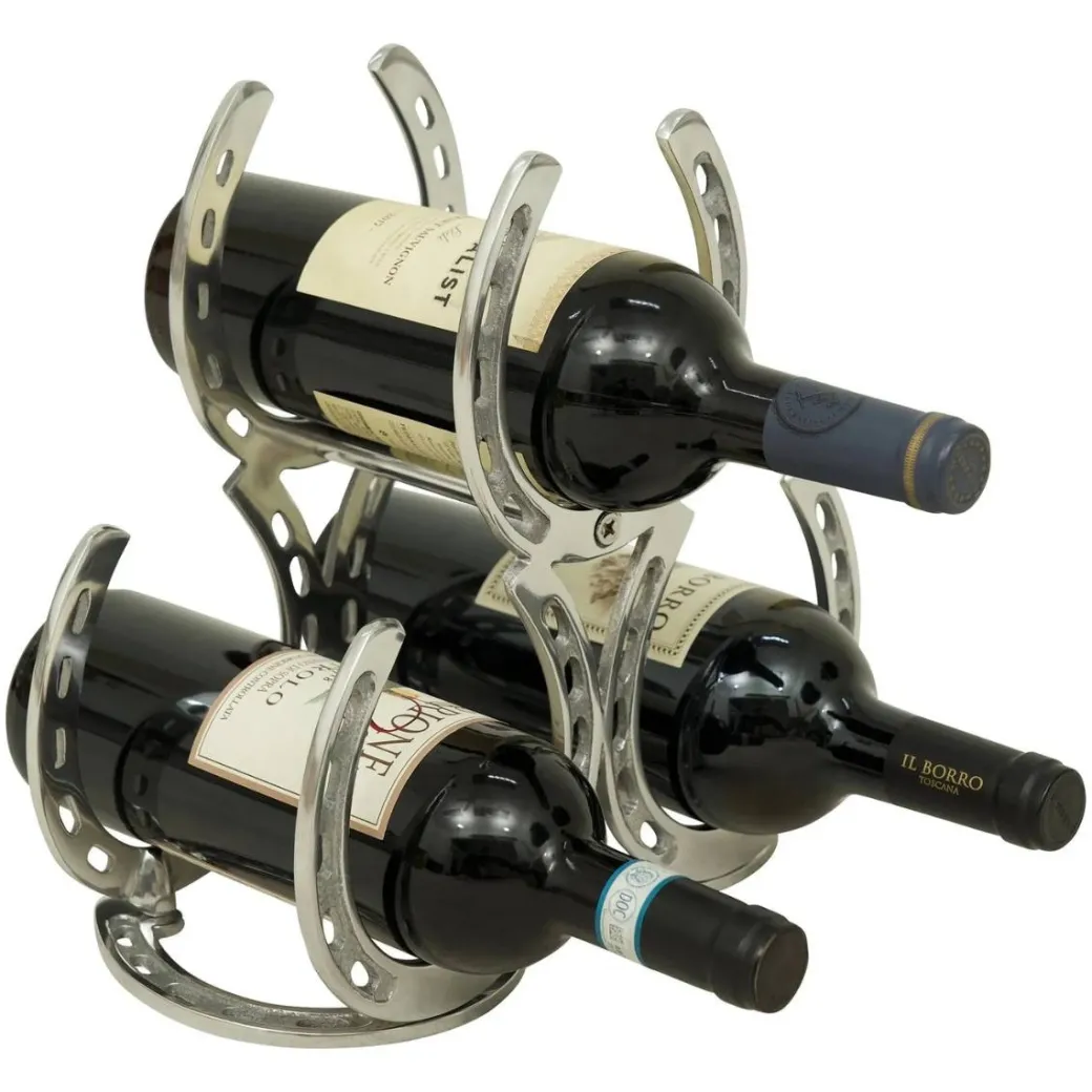 Huntley Horseshoe 3-Bottle Wine Rack