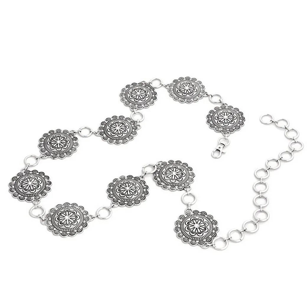 Kamberley Flower Concho Chain Belt