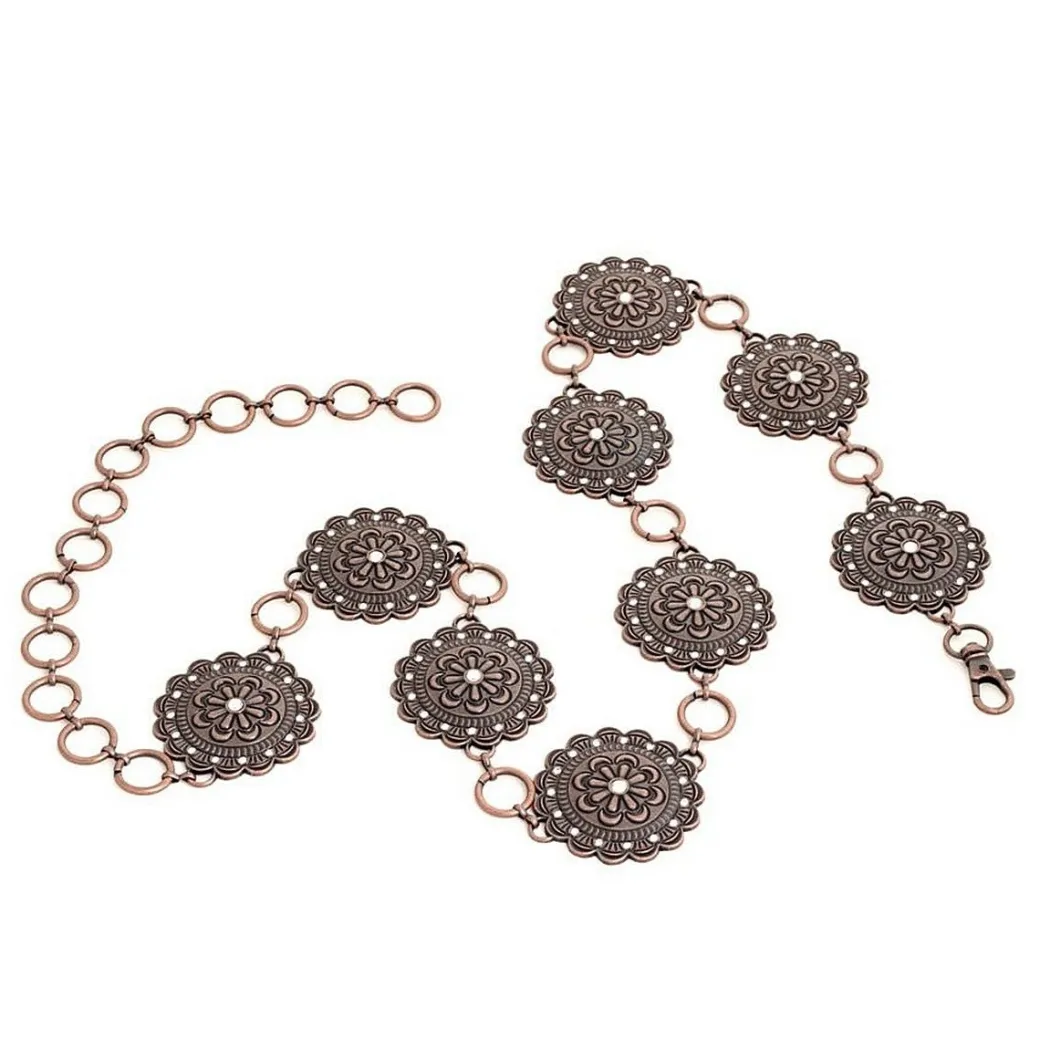 Kamberley Flower Concho Chain Belt