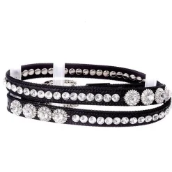 Kamberley Rhinestone Studded Skinny Belt